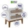 Mesa De Cabeceira 2 Gavetas Santorini Branco 60 Cm Palhinha Indiana - Branco