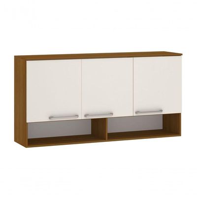 Armário Aéreo 120 Cm 3 Portas Nicho Inferior Modena Luciane Moveis