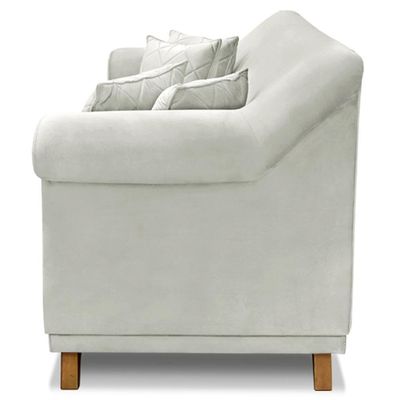 Sofa 3 Lugares Retro Polo 200cm Com Almofada Veludo 2223 Ezz 2223