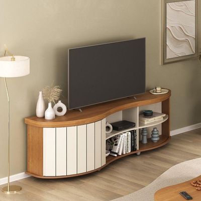 Rack De Sala Para Tv 75 Artely Magnum Cinamomo Off White