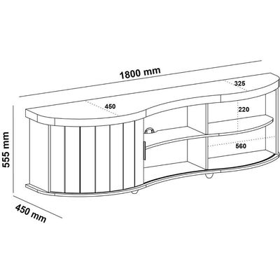 Rack De Sala Para Tv 75 Artely Magnum Cinamomo Off White