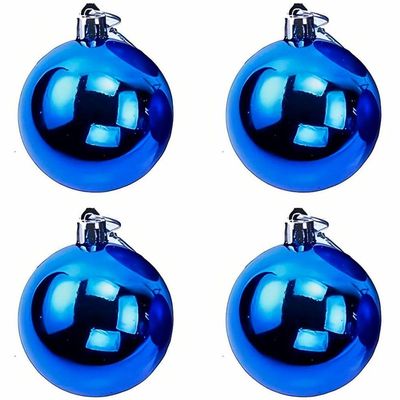 Kit 12 Bolas Azul Lisa árvore Natal Decoração Natalino 60mm
