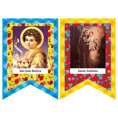Decoração de Pendurar com Tema Santos Regina Festas 4 Unidades