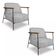 Kit 2 Poltronas Decorativa Eros Linho Bouclê Com Base De Ferro Preto SSX Multicoisas Cinza Claro