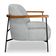 Kit 2 Poltronas Decorativa Eros Linho Bouclê Com Base De Ferro Preto SSX Multicoisas Cinza Claro