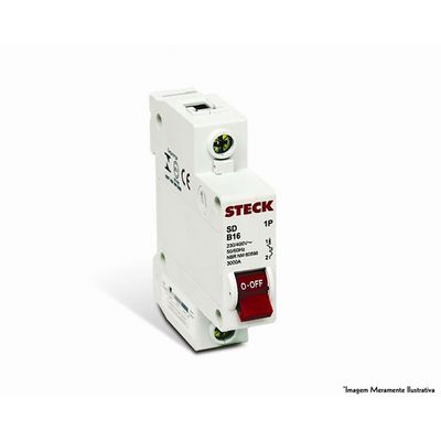 Disjuntor Steck Unip Serie Sd61 E 10A Curva B 3Ka