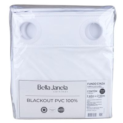 Cortina Blackout Dupla Face 260X250cm com Ilhós Bella Janela Branca