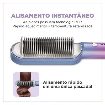 Escova Alisadora By Juliette Mondial Azul e Rosa EA-JU-03 BIV