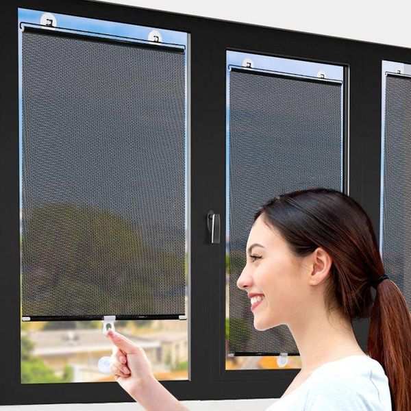 Cortina Blackout com Ventosa para Decoração de Quarto 40cm x 60cm / prata