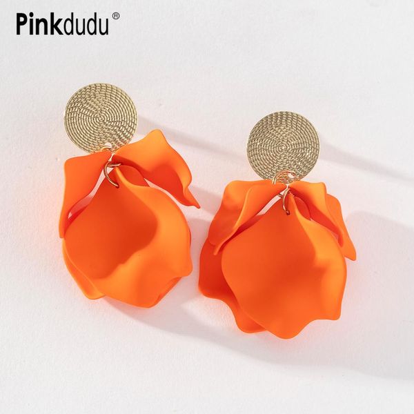 Brincos Elegantes em Forma de Flor com 8 Cores de Pétalas de Rosa para Mulheres verde
