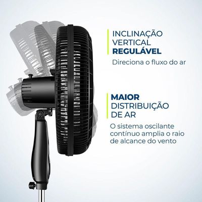 Ventilador De Coluna Turbo Mondial 40Cm Preto/Prata 127V 110V