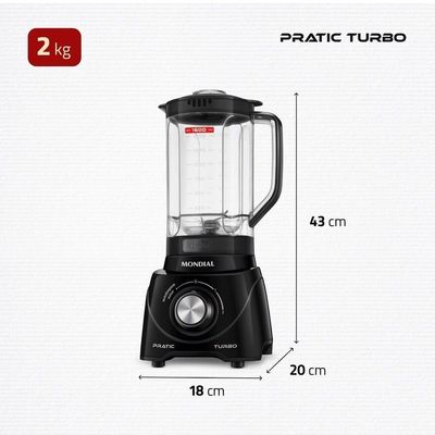 Liquidificador Pratic Turbo Mondial L-98-B 127V 60hz