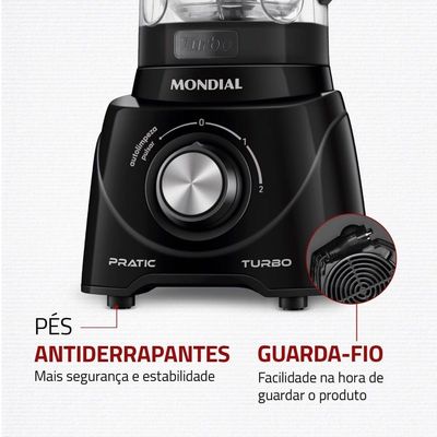 Liquidificador Pratic Turbo Mondial L-98-B 127V 60hz