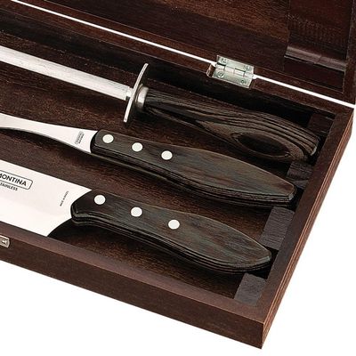 Kit Churrasco 3 Peças Tramontina 21198964 Marrom 21198964