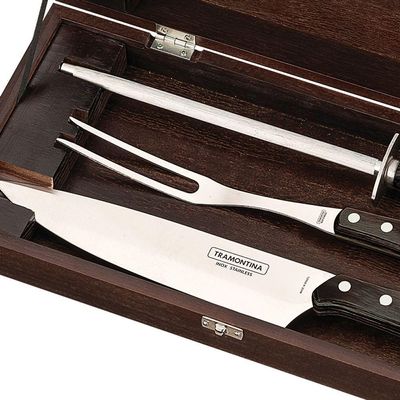 Kit Churrasco 3 Peças Tramontina 21198964 Marrom 21198964