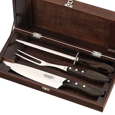 Kit Churrasco 3 Peças Tramontina 21198964 Marrom 21198964