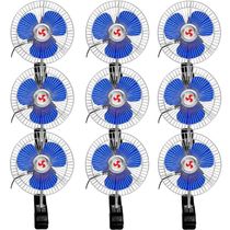 Kit 9 Mini Ventilador Veicular Carro Caminhão ônibus De 15cm