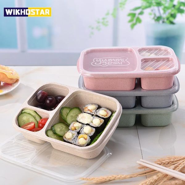 Marmita separada portátil Bento Box caixa de almoço à prova de vazamentos bege