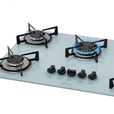 Fogão Cooktop Fischer 5 Bocas Gás Mesa Vidro - Branco 1642-6986 Bivolt Bivolt