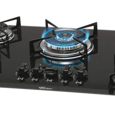 Fogão Cooktop Fischer 5 Bocas Tripla Chama Preto 1743-5733 Bivolt