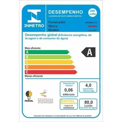 Lavadora De Roupas Semiautomática Super 8,5 Kg Preta Wanke 220V