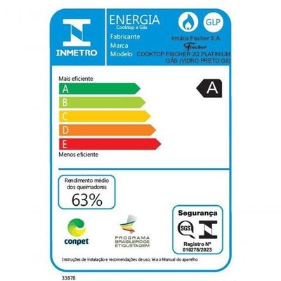 Fogão Cooktop Fischer 2 Queimadores Platinium 33795-92120 Bivolt