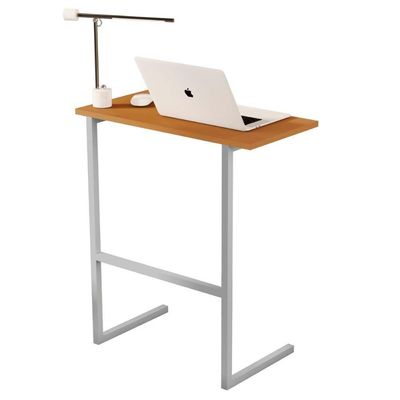 Mesa Notebook Pés Ferro Valência Nature Cinza