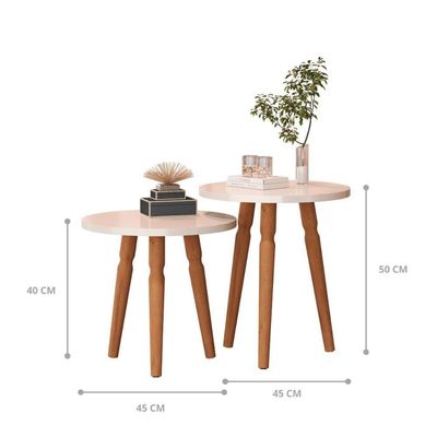 Conjunto Mesas Auxiliar Altamura Off White