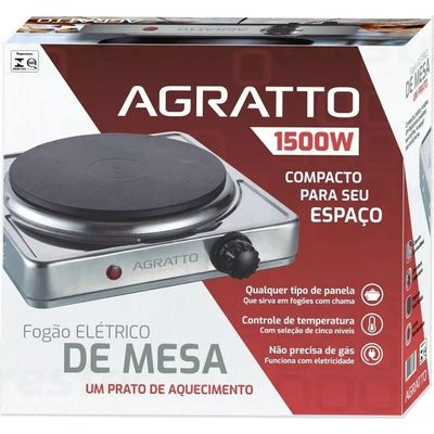 Fogão Elétrico De Mesa 1 Prato 1500w 220v Fma-02 Agratto