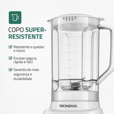 Liquidificador Pratic Power Mondial Branco L-97-W 60hz 127V