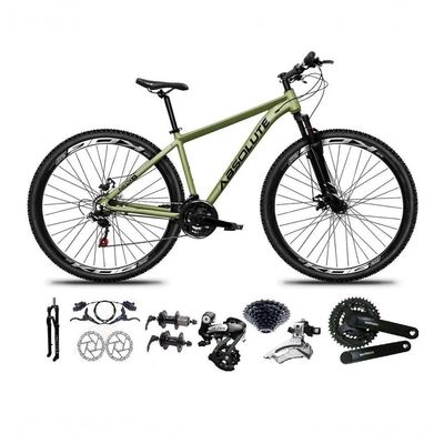 Bicicleta Aro 29 Absolute Nero 5 Shimano Altus 24v Freios Hidráulicos Garfo Com Trava Oliva Tam 15
