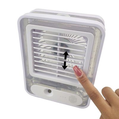 Ventilador Umidificador Agua De Mesa Touch Led Usb Portatil 3 Velocidades Estudos Trabalho