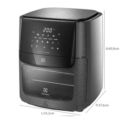 Fritadeira Air Fryer Electrolux Oven 5 Em 1 12L 1700w Eaf90 5211aabr408 Grafite 110V