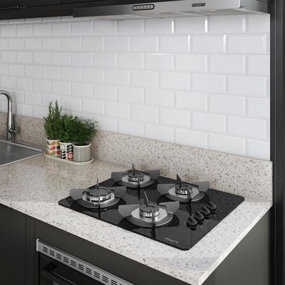 Cooktop Fogatti Safe Ferro Fundido 4 Bocas à Gás Preto Bivolt