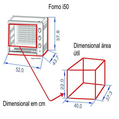 Forno Elétrico De Bancada 50 Litros Fogatti Black I50 Preto 110v