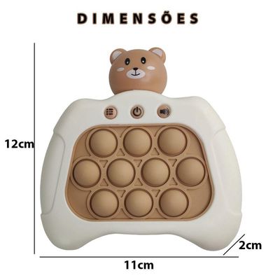 Pop It Mini Game Ursinho Criança Luz Som Fidget Interativo Anti Estresse Ansiedade Portatil