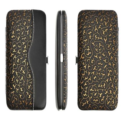 Kit Alicates Aço Pedicure Manicure Com 12 Pcs Estojo Viagem Dourado