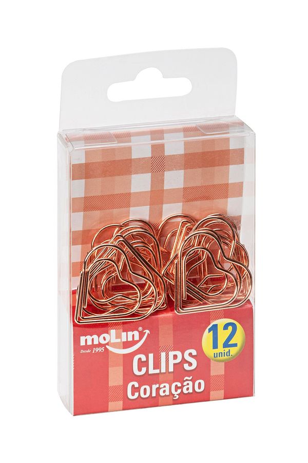 Clips Molin Coração Dourado Rosé com 12 Unidades