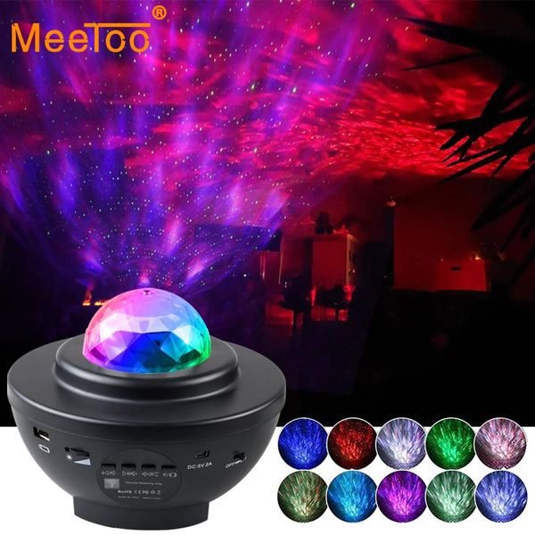 Projetor Estelar com Música - Lâmpada LED com Ondas de Água e Bluetooth preto