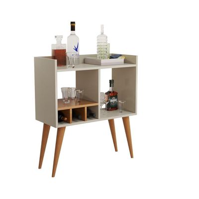 Aparador Retrô Porta Bebidas E Decoração Sala De Estar Off White