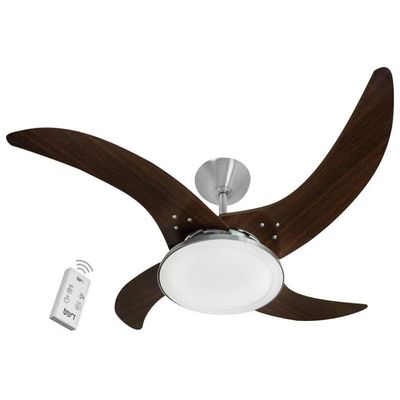 Ventilador Led Independence Marrom 4 Pás 220V E Controle 220V