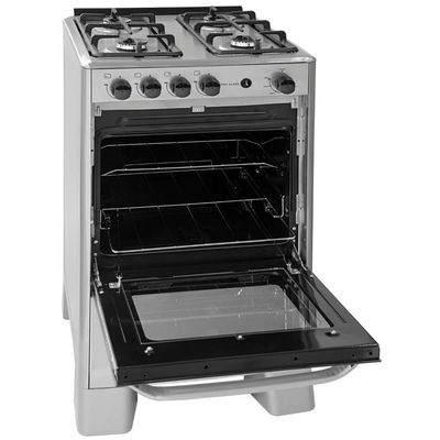 Fogão De Piso Suggar Select 4 Queimadores Prata Inox Bivolt FGISL410PRIX
