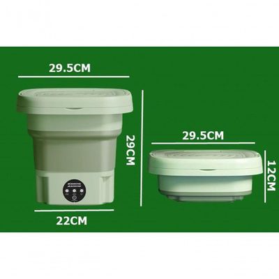 Mini Máquina De Lavar Silenciosa Dobrável Portátil 9 Litros Cor:verde