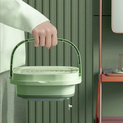 Mini Máquina De Lavar Silenciosa Dobrável Portátil 9 Litros Cor:verde