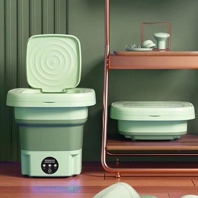 Mini Máquina De Lavar Silenciosa Dobrável Portátil 9 Litros Cor:verde
