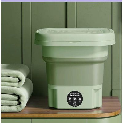 Mini Máquina De Lavar Silenciosa Dobrável Portátil 9 Litros Cor:verde