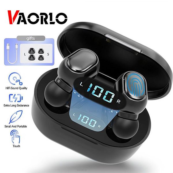 Fones de Ouvido Sem Fio VAORLO E7S TWS com Display LED e à Prova d'Água branco