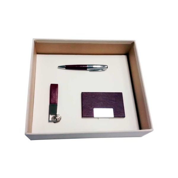 Conjunto Escritorio 4 Pecas Marrons - Estojo Bege Promus H1095/A