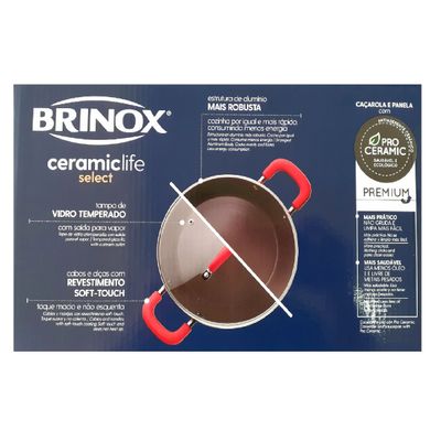 Conjunto De Panelas 5pçs Ceramic Life Select Vermelho Brinox