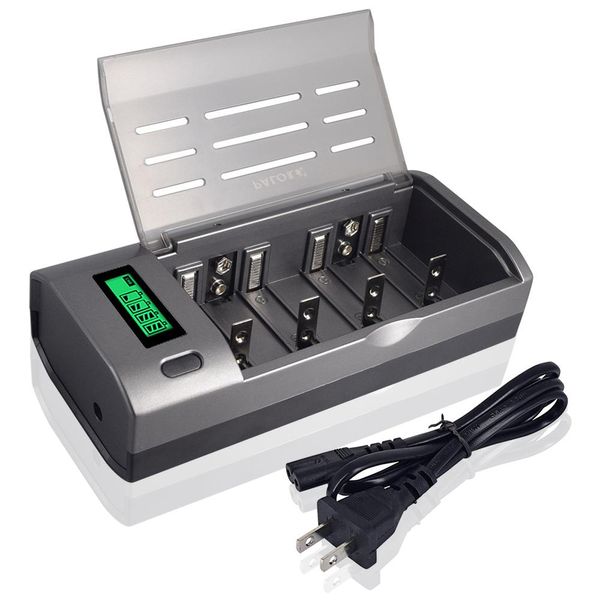 Carregador de Baterias LCD PALO para AA AAA C D e 9V Plug US